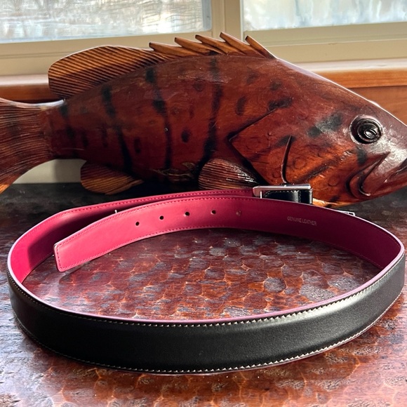 Miguel Bellido Black Leather Belt Size 36 In Excellent Condition - Picture 3 of 7